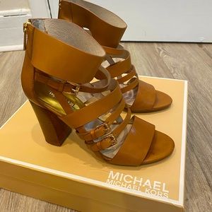 Michael Kors Winston Sandal brown heels